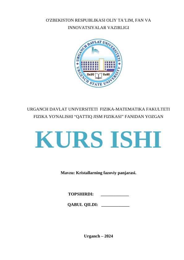 Kristallarning fazoviy panjarasi