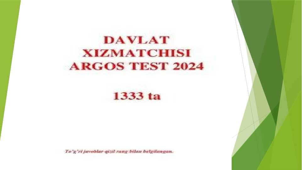 davlat xizmatchisi agros test 2024