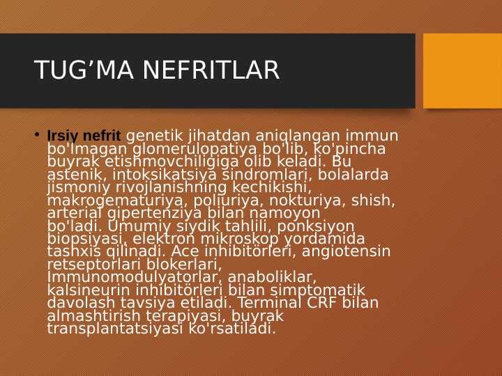 Tug‘ma nefritlar