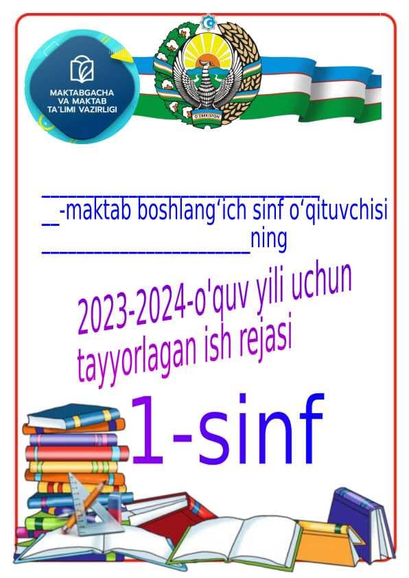ish reja 1-sinf