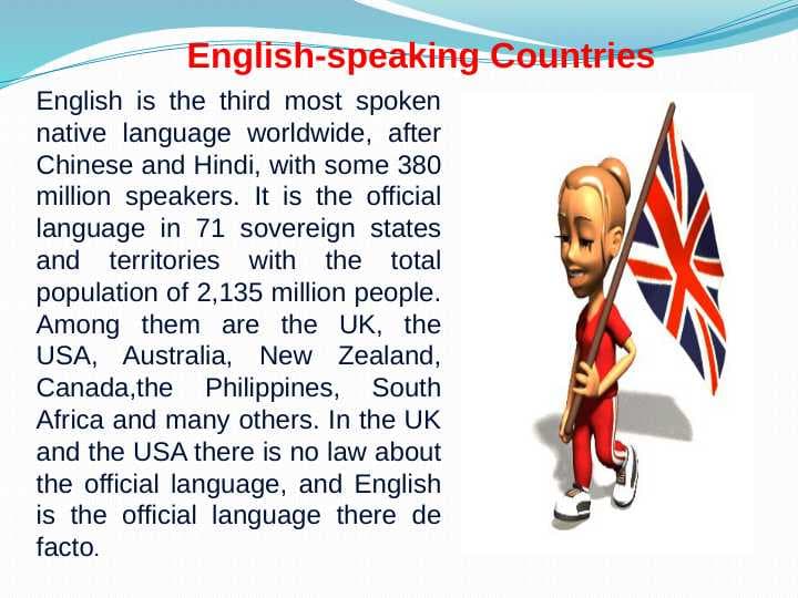 ENGLISH SPEAKING COUNTRIES