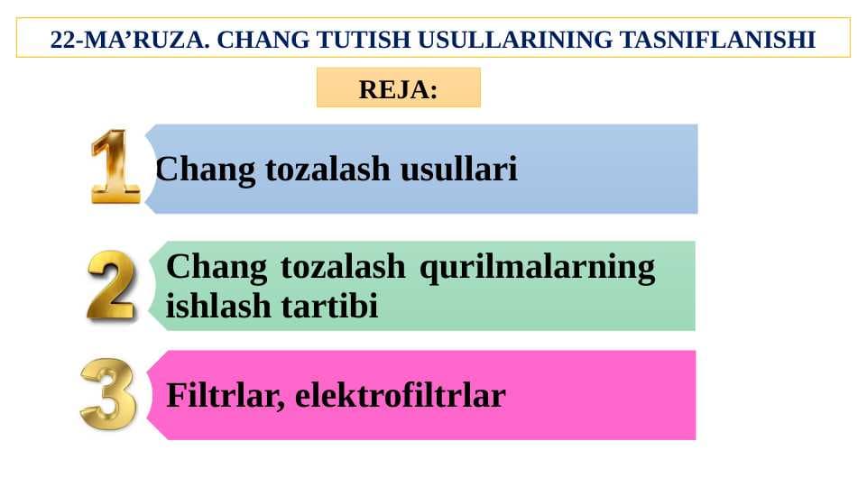 CHANG TUTISH USULLARINING TASNIFLANISHI