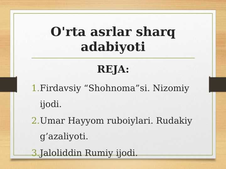 O'rta asrlar sharq adabiyoti