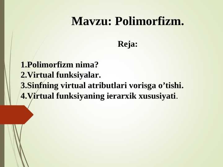 Dasturlashda polimorfizm tushunchasi
