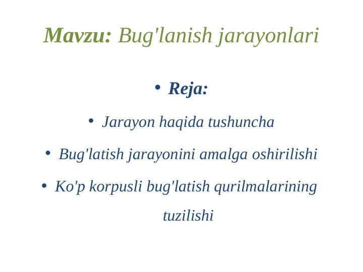 Bug'lanish jarayonlari