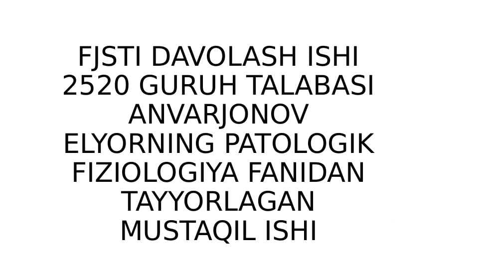 YOG’LAR ALMASHINUVINING IRSIY BUZILISHI