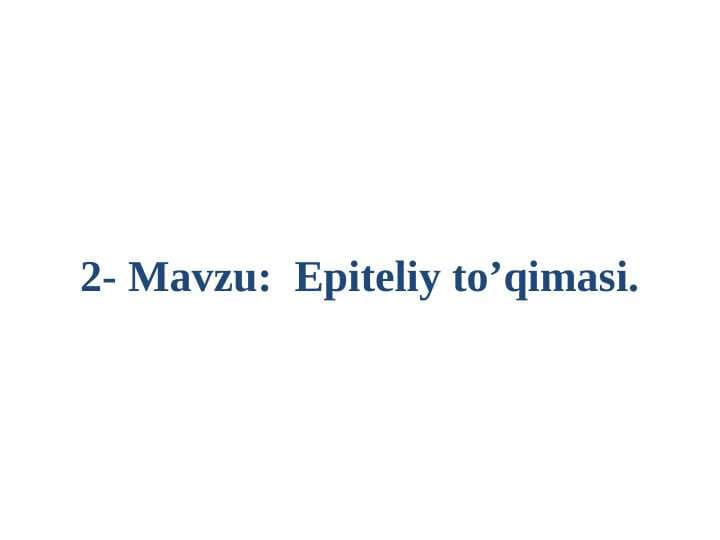 Epiteliy to’qimasi