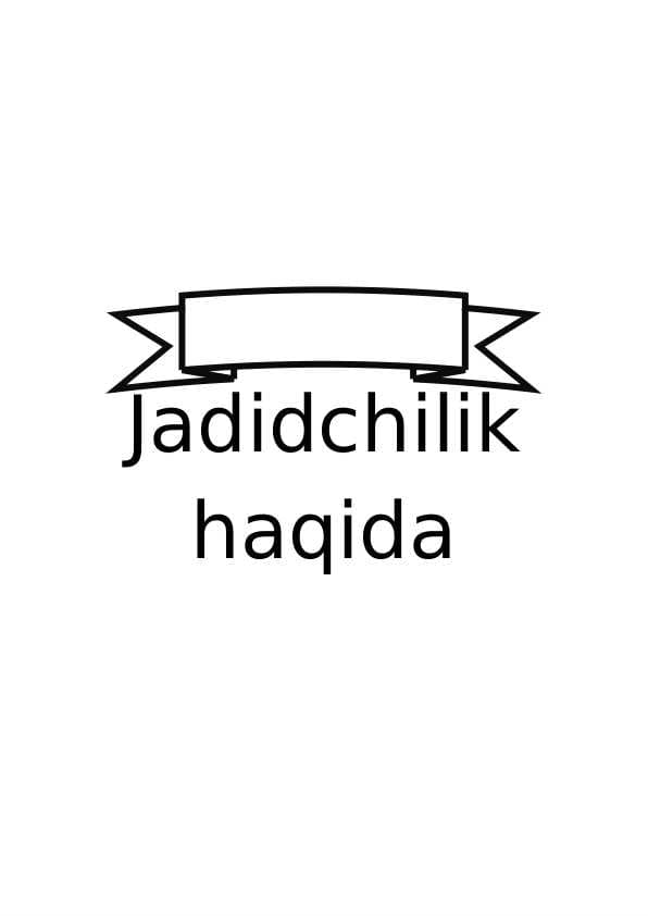 Jadidchilikning hosil bo'lishi