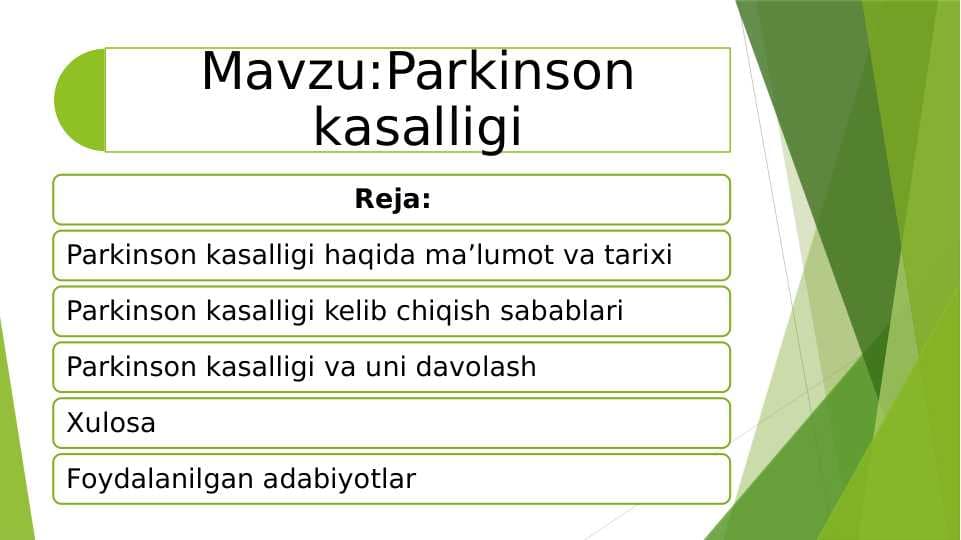Parkinson kasalligi