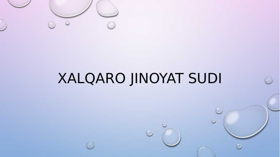 XALQARO JINOYAT SUDI