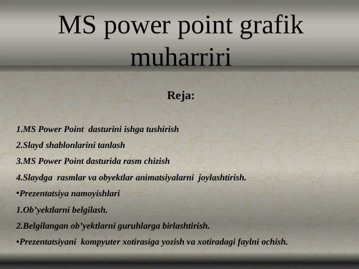 MS power point grafik muharriri