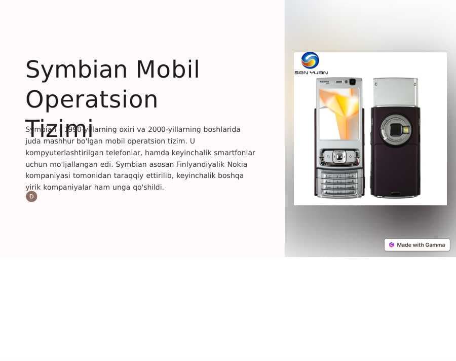 Symbian Mobil Operatsion Tizimi
