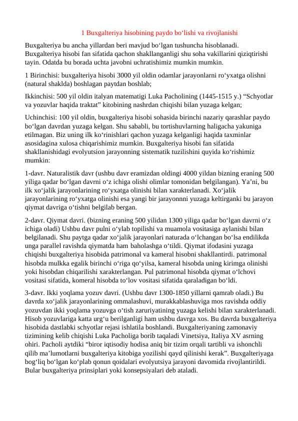 buxgalteriya hisobi fanidan test javoblar