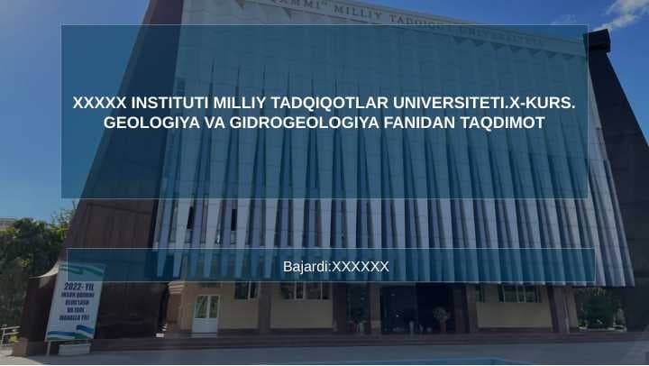 YER OSTI SUVLARI DINAMIKASI ASOSLARI