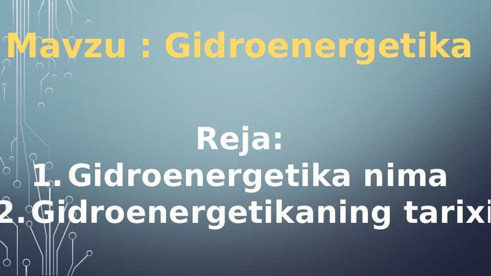 Gidroenergetika