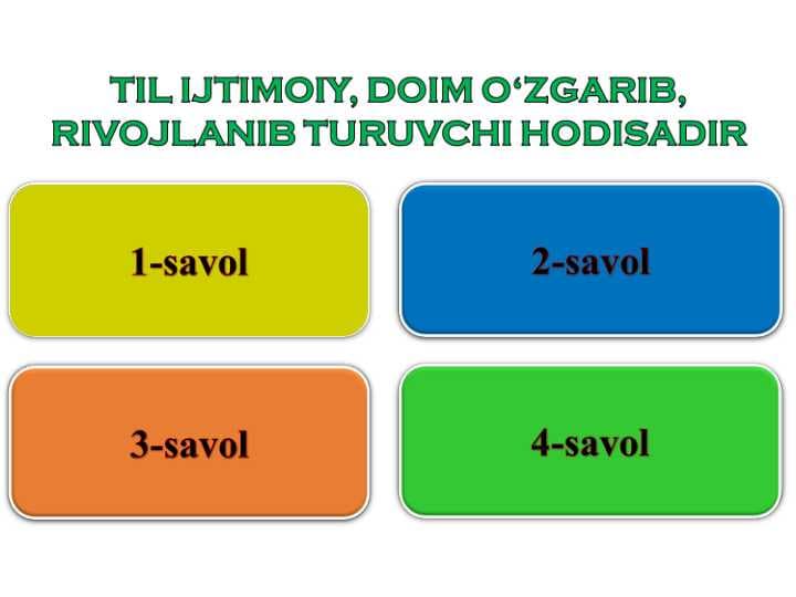 TIL IJTIMOIY, DOIM O‘ZGARIB,  RIVOJLANIB TURUVCHI HODISADIR