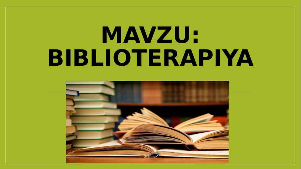 Biblioterapiya