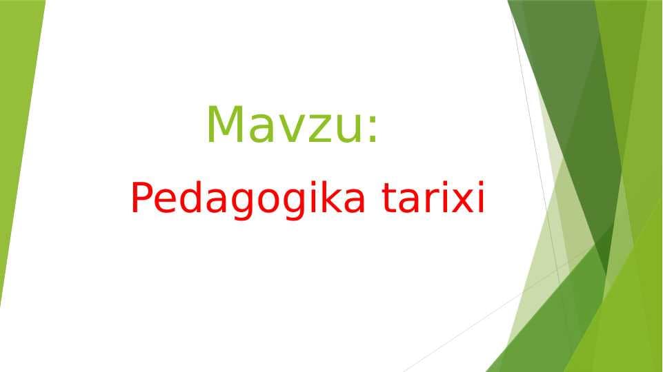 Pedagogika tarixi