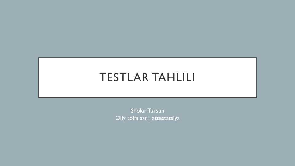 Pedmahorat testlari 2025
