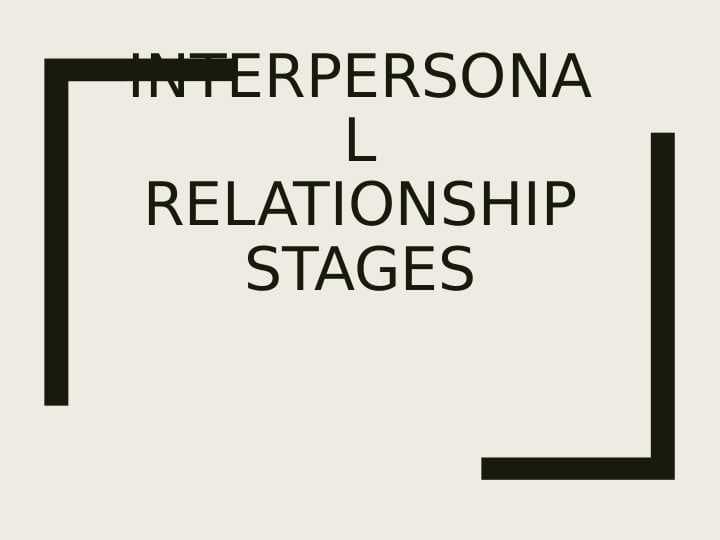 Interpersonal relationship stages