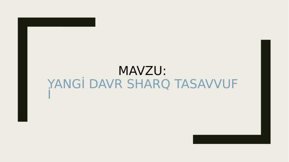Yangi davr Sharq tasavvufi