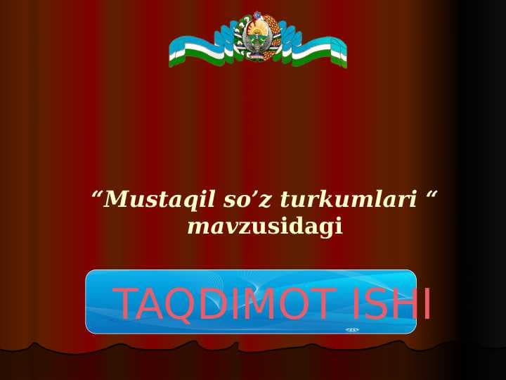 Mustaqil so’z turkumlari