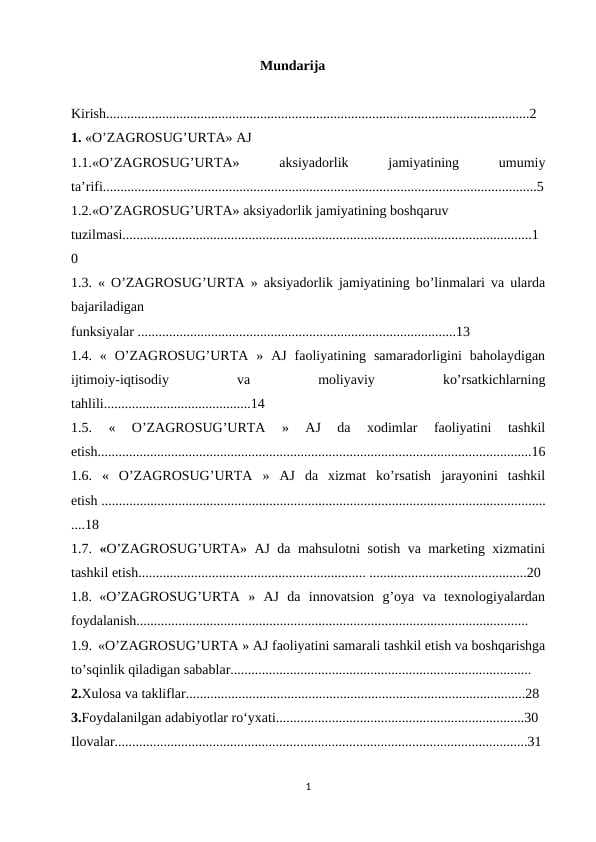 Hisobot amaliyot ( Iqtisodiyot )