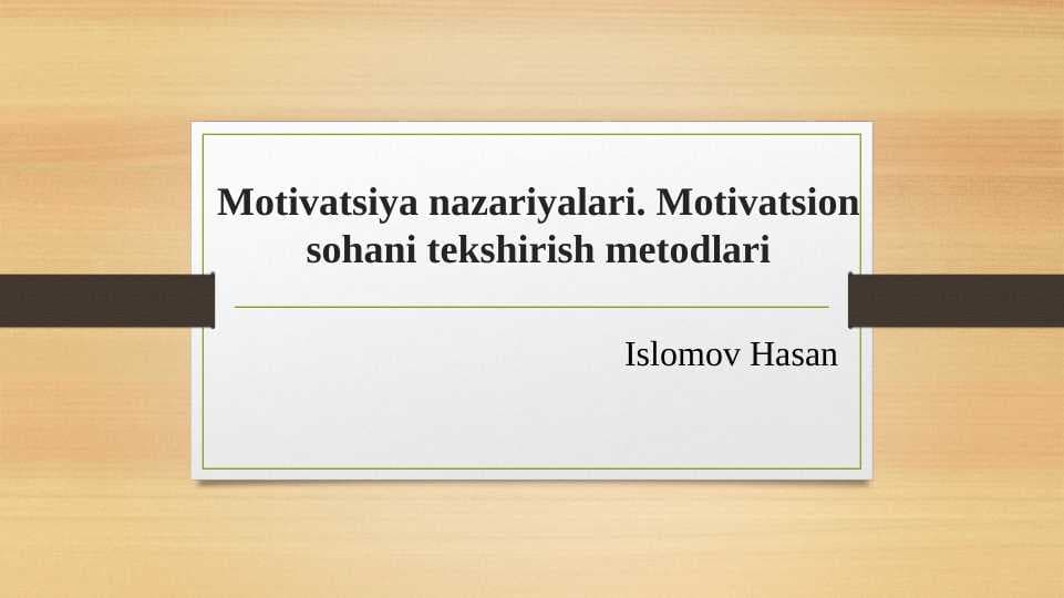 Motivatsiya nazariyalari