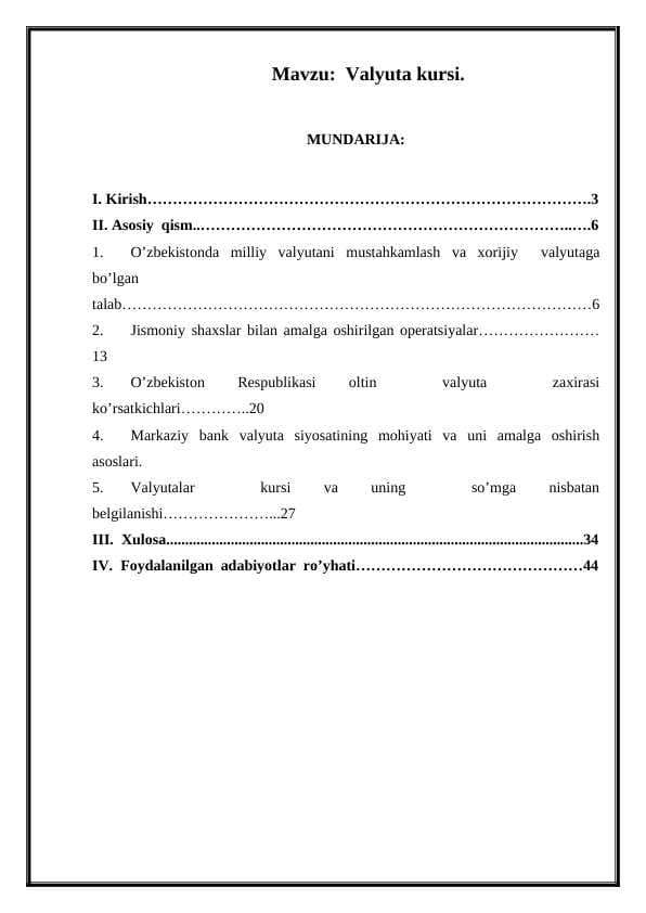 Valyuta kursi.