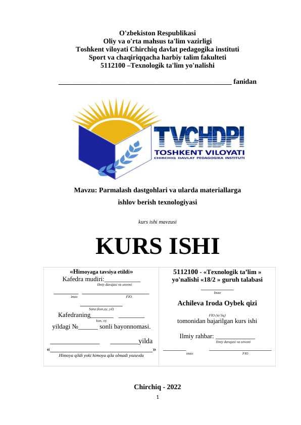 Parmalash dastgohlari va ularda materiallarga ishlov berish   texnologiyasi (2)