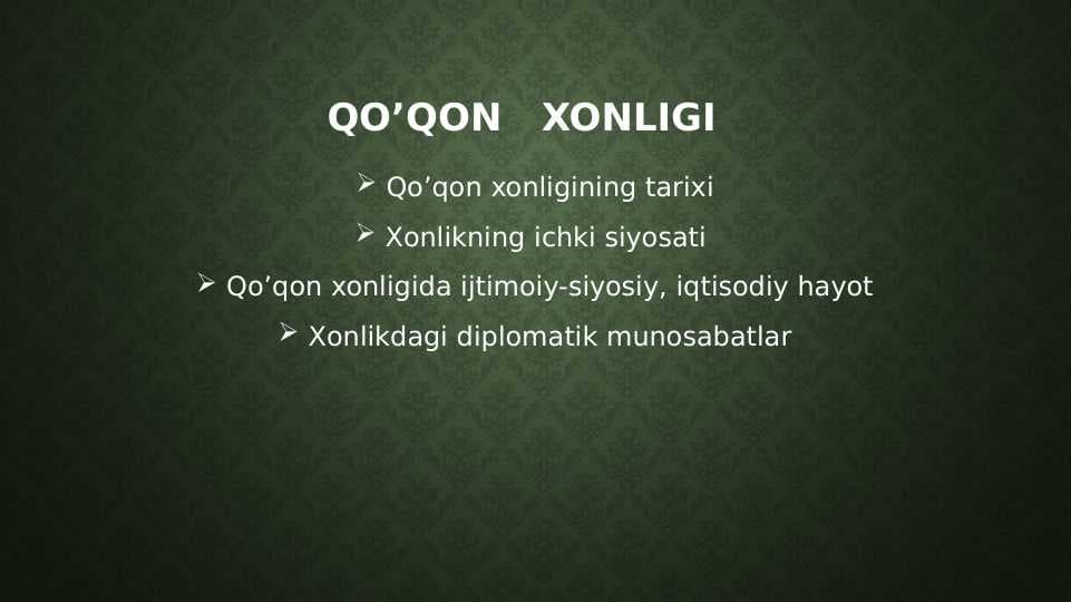 QO’QON   XONLIGI