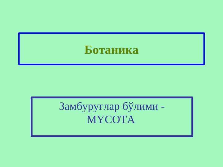 Замбуруғлар бўлими - MYCOTA  pptx