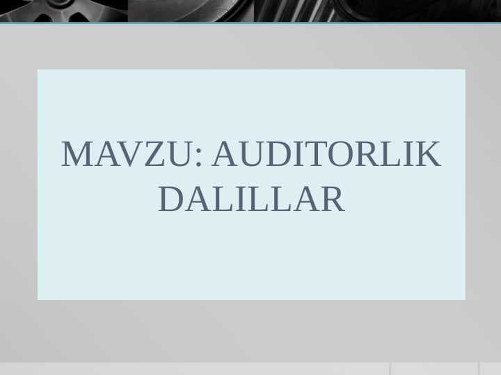Auditorlik dalillar