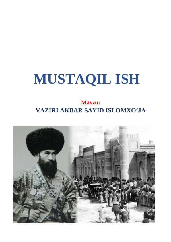 Vaziri Akbar Sayid Islomxo‘ja