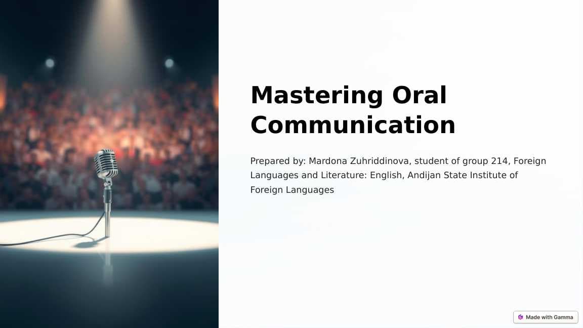 Oral communication