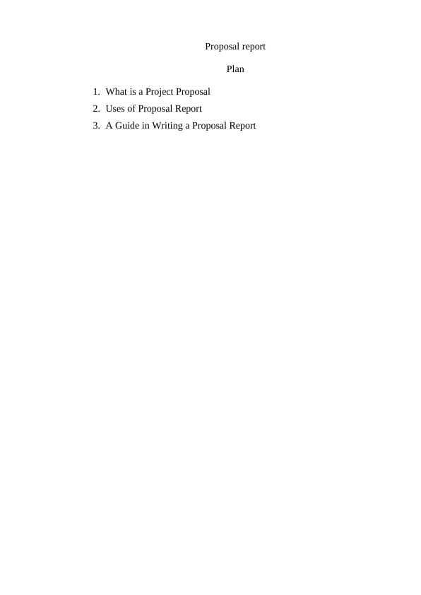 Proposal report