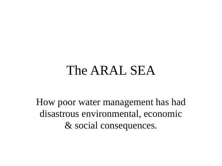The ARAL SEA