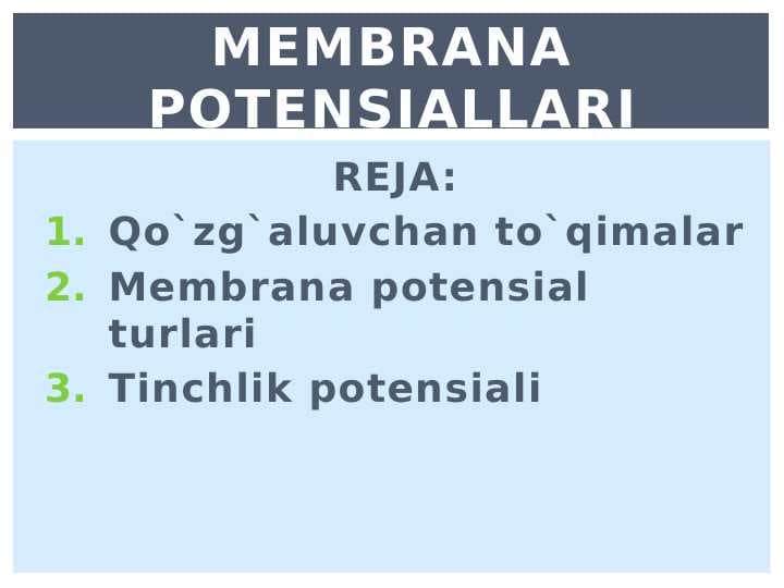Membrana potensiallari