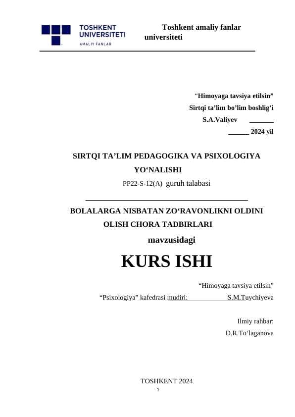 Bolalarga nisbatan zoʻravonlikni oldini olish chora tadbirlari