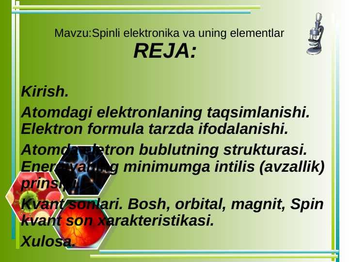 Spinli elektronika va uning elementlar