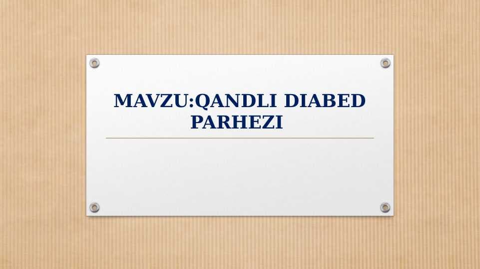Qandli diabed parhezi