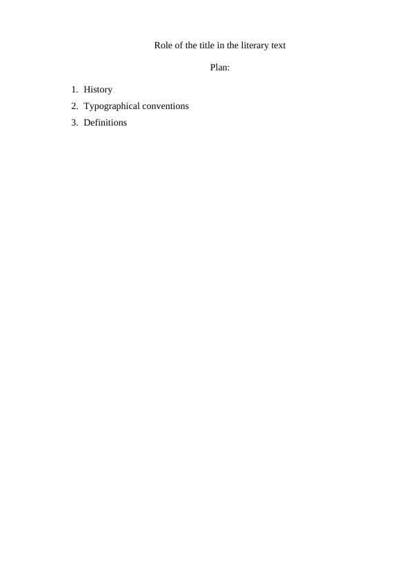 Role of the title in the literary text