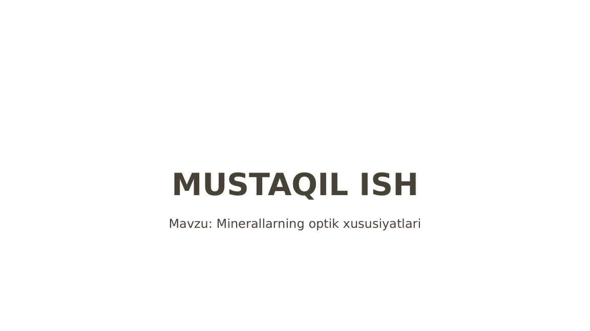 Minerallarning optik xususiyatlari