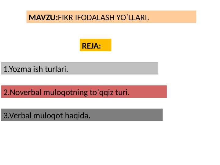 Fikirni ifodalash yo'llari