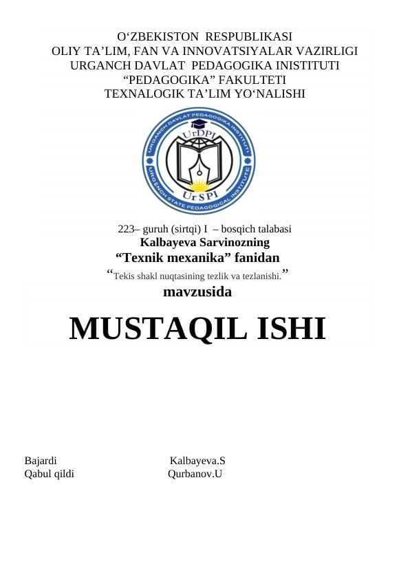 Tekis shakl nuqtasining tezlik va tezlanishi.
