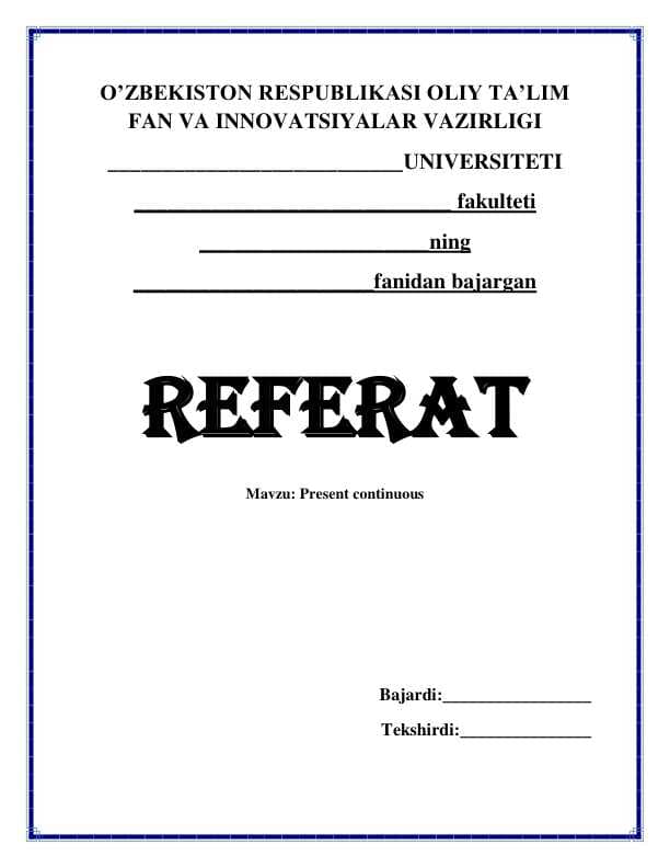 Present continuous tense
