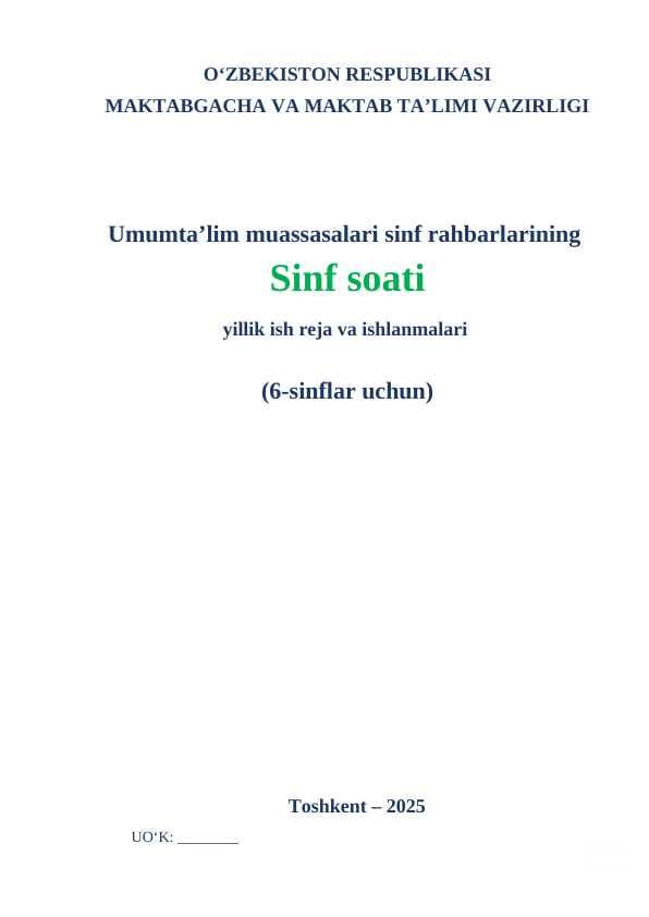 6-sinf soati yangisi