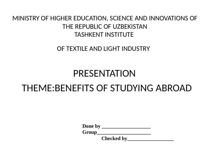 BENEFITS OF STUDYING ABROAD