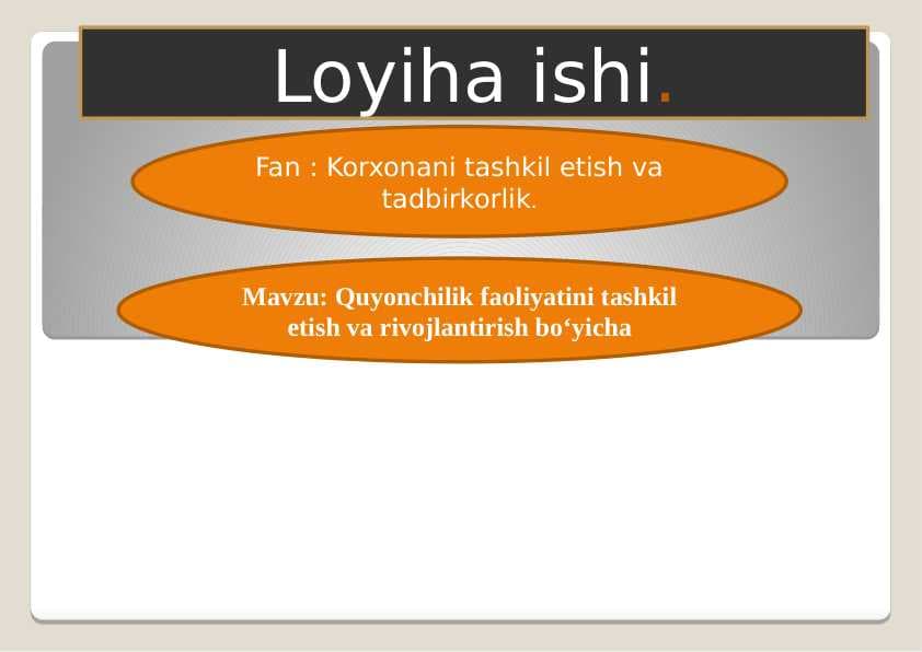 Quyonchilik faoliyatini tashkil etish va rivojlantirish bo‘yicha
