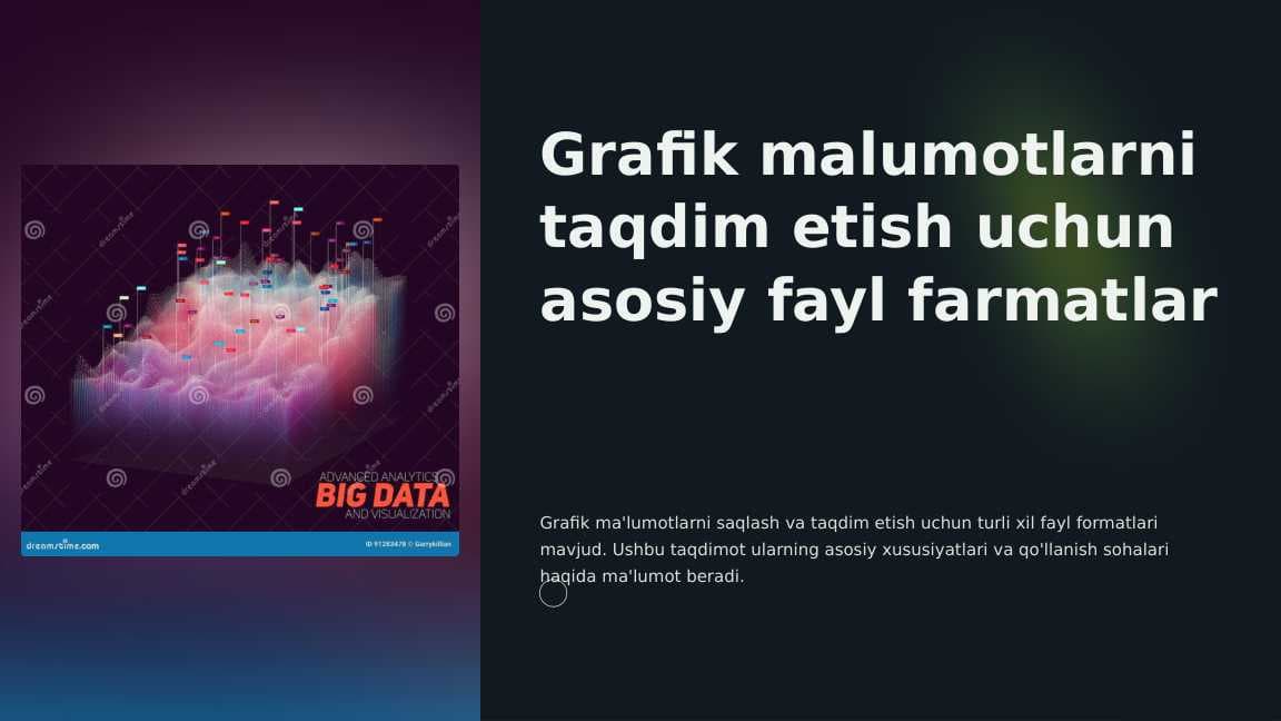 Grafik malumotlarni taqdim etish uchun asosiy fayl farmatlar
